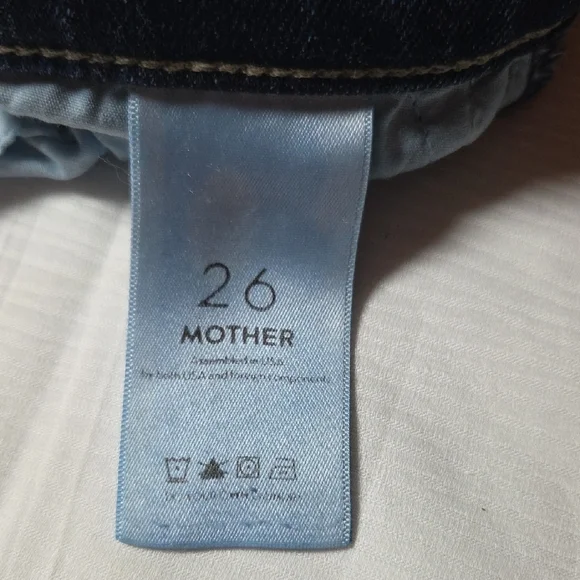 MOTHER Distressed Flare Jeans in Blue - Picture 12 of 13